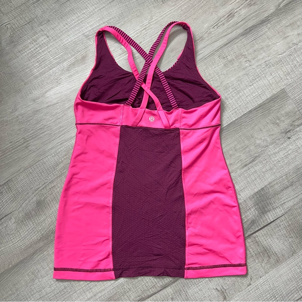 LULULEMON Energy Tank Hyper Stripe Raspberry Glo Light Raspberry Glo Light Plum - Picture 7 of 12